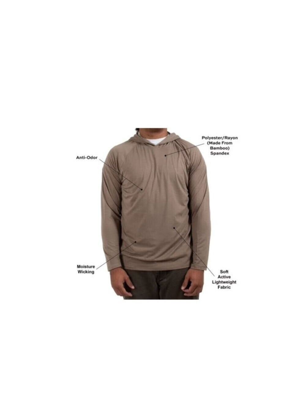 Habit Men's Lightweight Hoodie Desert Taupe Size XL